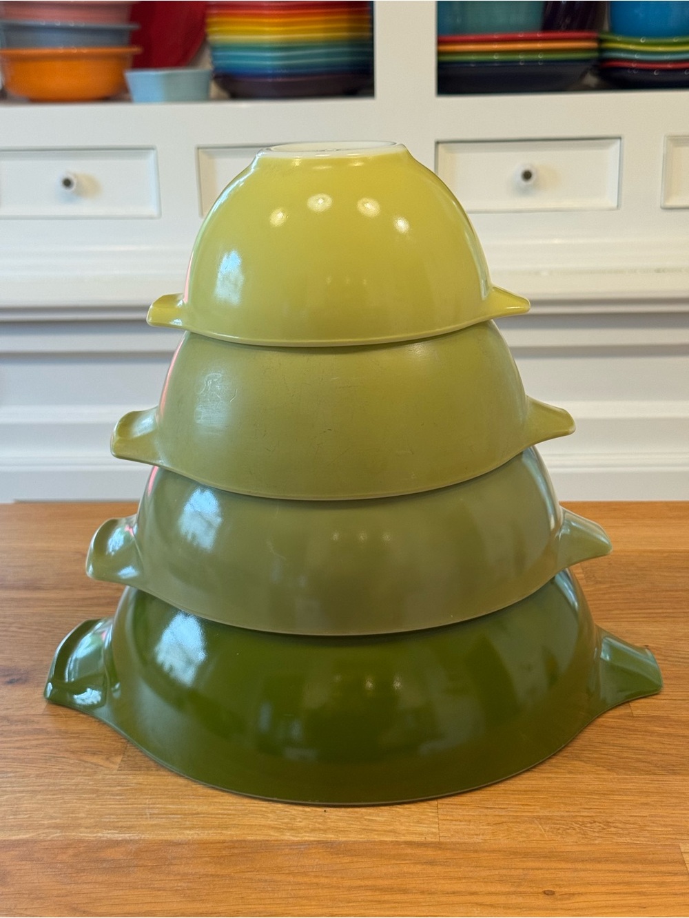 🥗 Vintage Pyrex Verde Cinderella Nesting Bowl Set 441 442 443 444